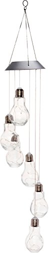 GreenLighting Solar Powered Glass Bulb Hanging Light - Modern Pendant Light for Deck, Patio
