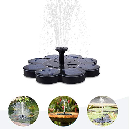 Qualife Solar Water Fountains Outdoor, Solar Powered Fountain Pump for Bird Bath,1.6W Solar Pond Fountain Pump for Garden Decor,Birdbath Pond Pool .