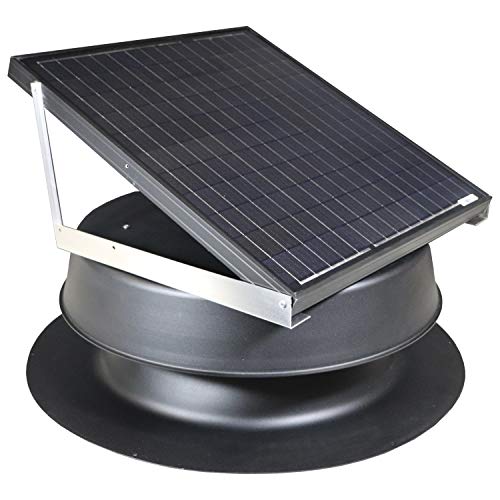 Solar Attic Fan 48-watt - Black - with Lifetime Warranty - Florida Rated by Natural Light