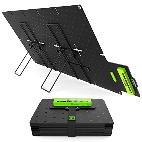 Topsolar SolarFairy 60W Portable Foldable Solar Panel Charger Kit 18V DC Output for Portable Generator Power Station + 12V RV Boat Car Battery + USB & Type C for Cell Phone Tablet