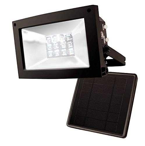 Maxsa 40330 80LM 12 LED Solar-Powered 10 Hour Flood Light, Weatherproof, 8.5” x 7.5” x 4.5”, Black