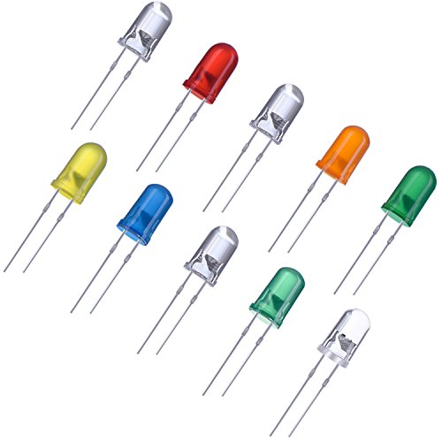 EBOOT 100 Pieces Clear LED Light Emitting Diodes Bulb LED Lamp, 5 mm(Multicolor)