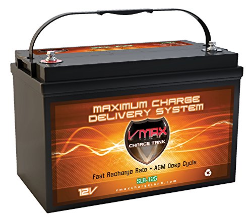 Vmaxtanks VMAXSLR125 AGM Sealed deep Cycle 12V 125AH Battery for Use with Apllo 1500 1550 gate openers and Other Swing Slide Barrier Overhead Gates (12 Volt 125Ah Group 31 AGM Solar Battery)
