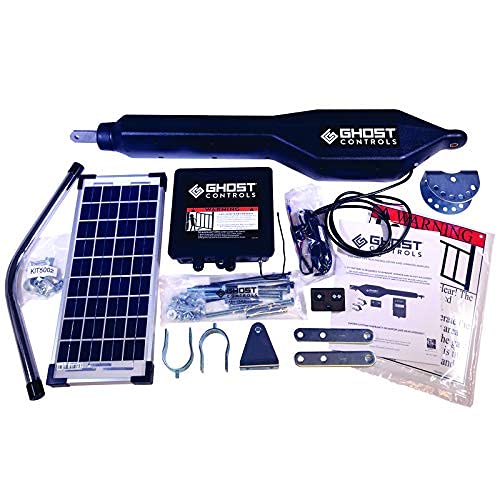 Ghost Controls Heavy-Duty Solar Automatic Gate Opener Kit for Driveway Swing Gates with Long-Range Solar Gate Opener Remote - Model TSS1XP