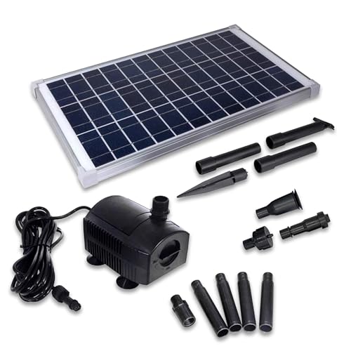 Solariver - Solar Water Pump Kit, Sun-Powered Submersible Water Fountain Outdoor Feature, 360+ GPH with 20-Watt Solar Panel (12V) Small Fountain Pump, Water Feature, Hydroponics & Gardening Projects