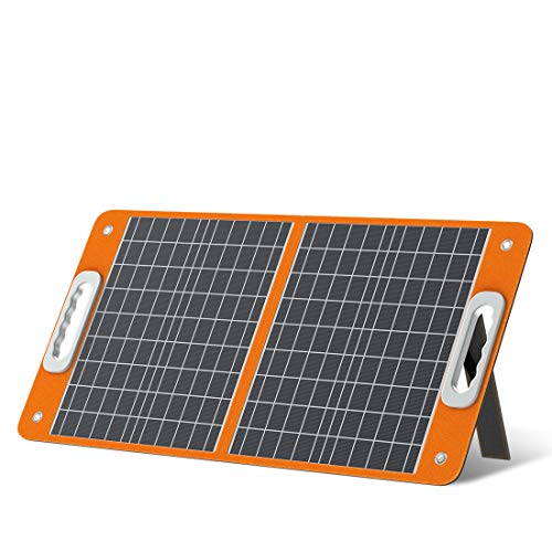 60W 18V Foldable Solar Panel, Charger for Portable Power Station Solar Generator QC3.0 USB Ports