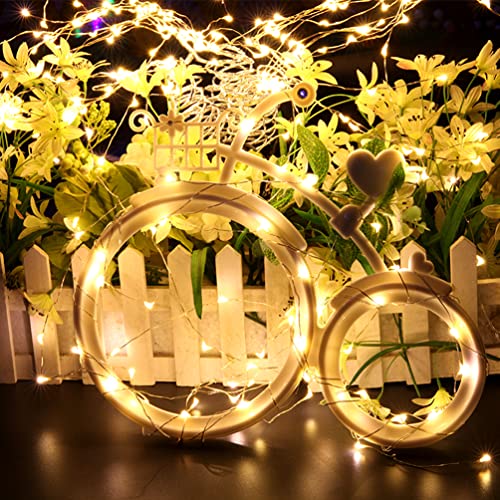 Solar String Lights, Ankway 200 LED Fairy Lights 8 Modes 3-Strands Copper Wire 72 ft Waterproof IP65 Solar String Lights Outdoor Indoor Patio Garden Christmas Decorative (Warm White)
