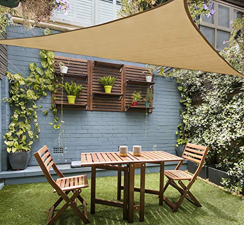 LOVE STORY 12' x 12' x 12' Triangle Sand Sun Shade Sail Canopy UV Block Awning for Outdoor Patio Garden Backyard