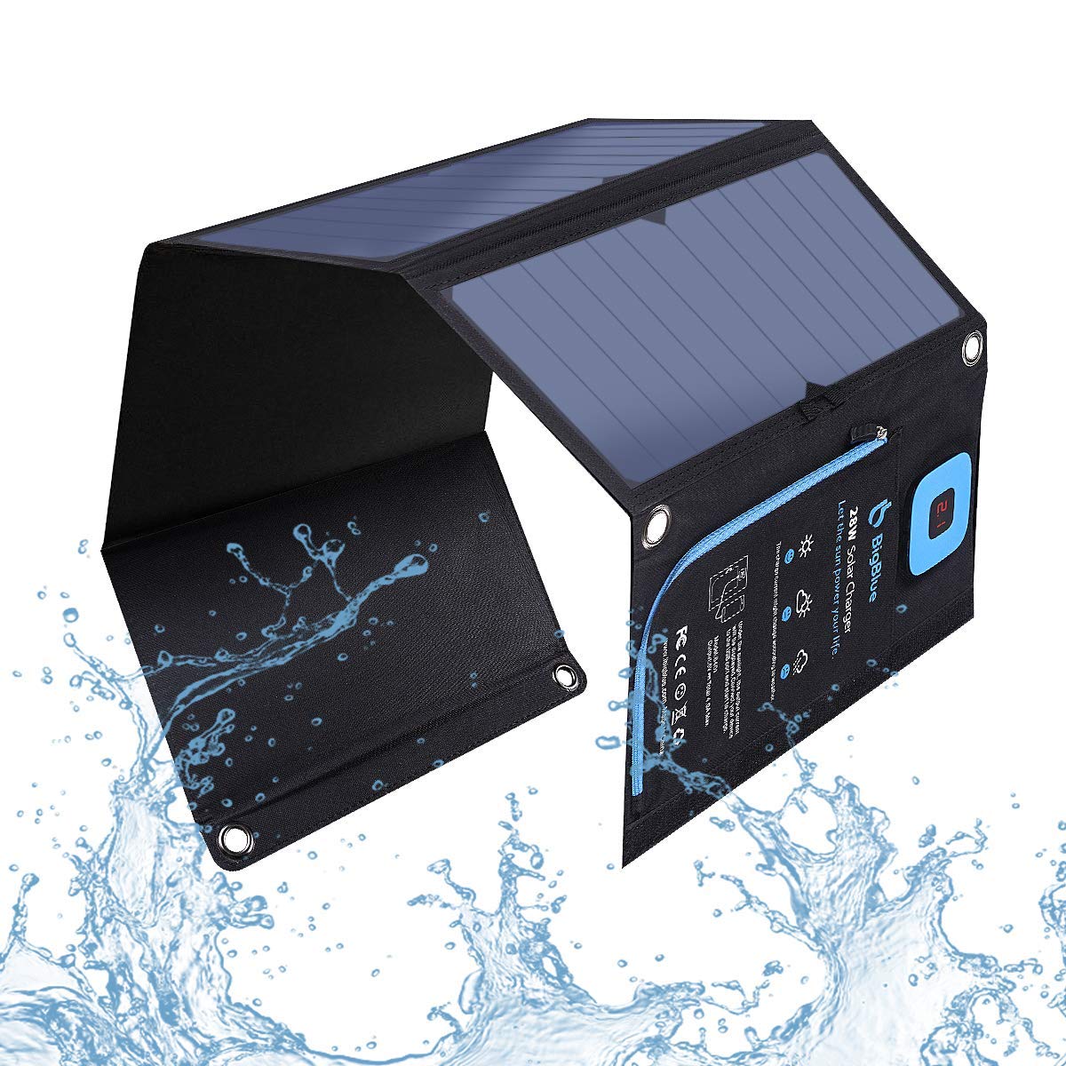 BigBlue 28W Solar Charger with Digital Ammeter